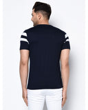 Striped Print Half Sleeves Round Neck T-shirts For Men's